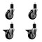 Service Caster 4'' Black Poly Wheel Swivel 1-3/4'' Expanding Stem Caster Set 2 Brakes, 4PK SCC-EX20S414-PPUB-BLK-2-PLB-2-134 - alternate 1